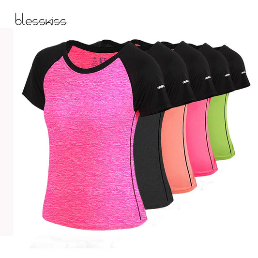 BLESSKISS XXL Sport Shirt Women Yoga Top Fitness Cloth