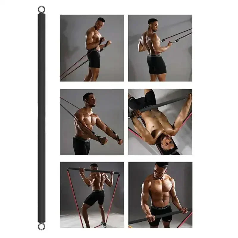 Portable Pilates Bar Kit with Resistance Bands Fitness Stick