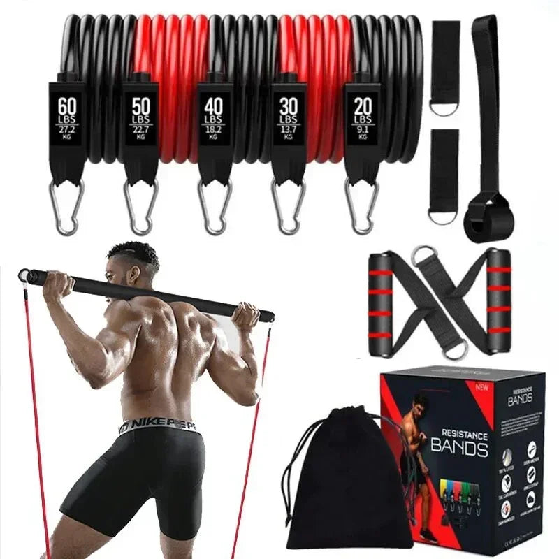 Portable Pilates Bar Kit with Resistance Bands Fitness Stick