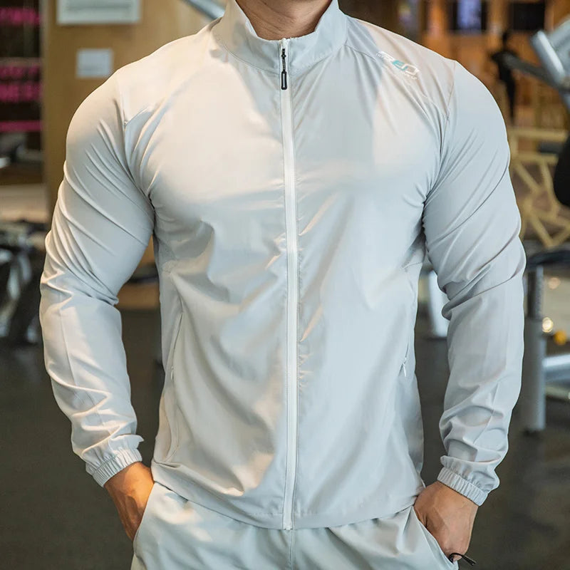 Men's Sports Jackets with Zipper Up Running Fitness Gym Cloth